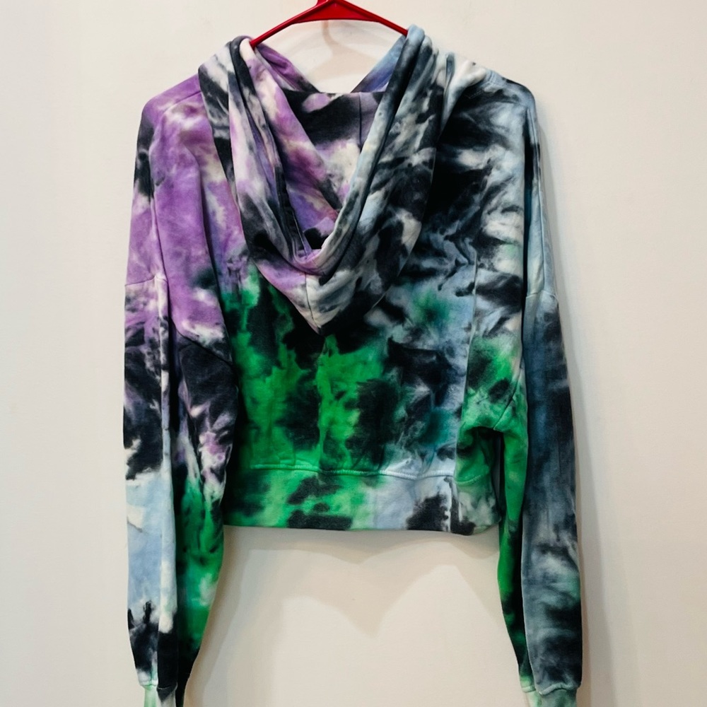 Pink Floyd Hoodie Women Cropped Tie Dye Pullover Sweatshirt sz Large - Picture 6 of 6